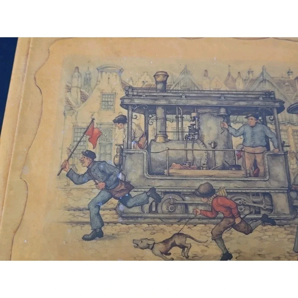 Vintage Wooden Storage Trinket Art Box‎ by Anton Pieck Victorian Scene 9